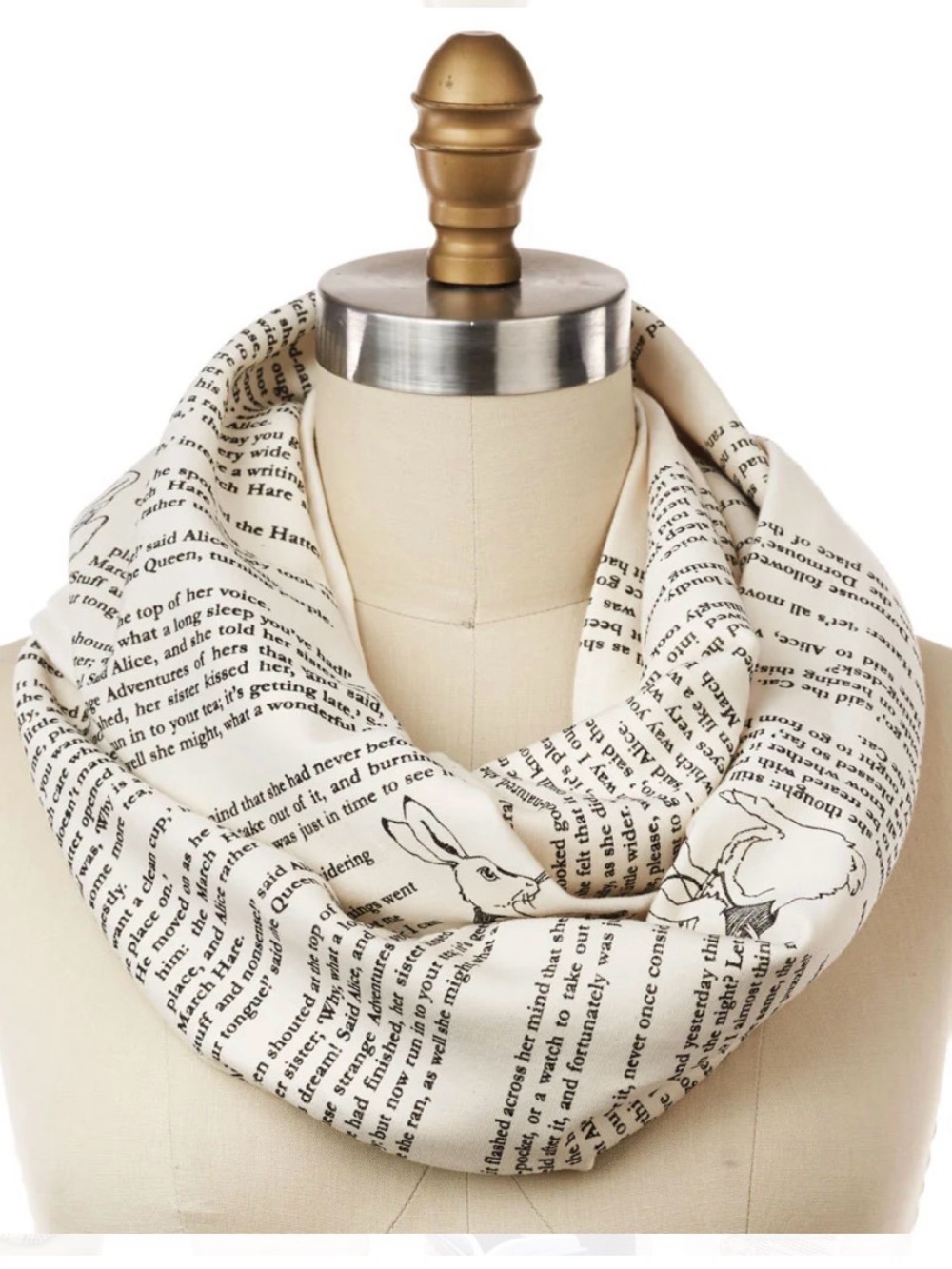 Storiarts Alice in Wonderland Book 100% Cotton Jersey Infinity Scarf